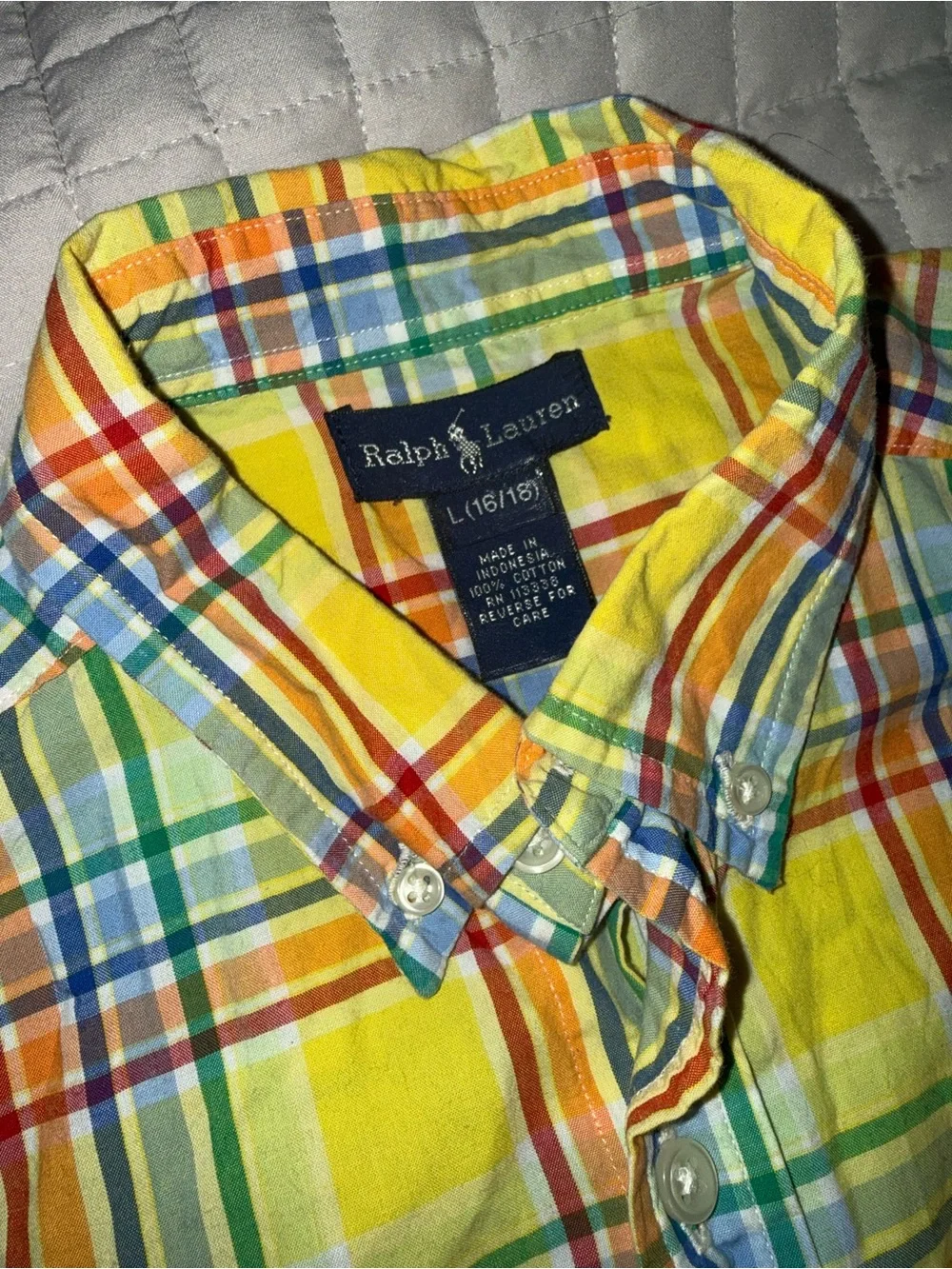 Boys Polo by Ralph Lauren Yellow Plaid Button-Down Shirt